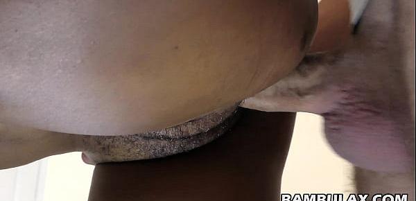  African pussy dripping semen from white cock